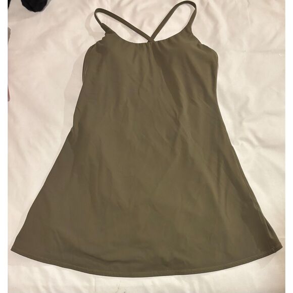Halara Softlyzero Plush Backless Active Dress Easy Peezy Edition Sz M Grey Green - Picture 3 of 6